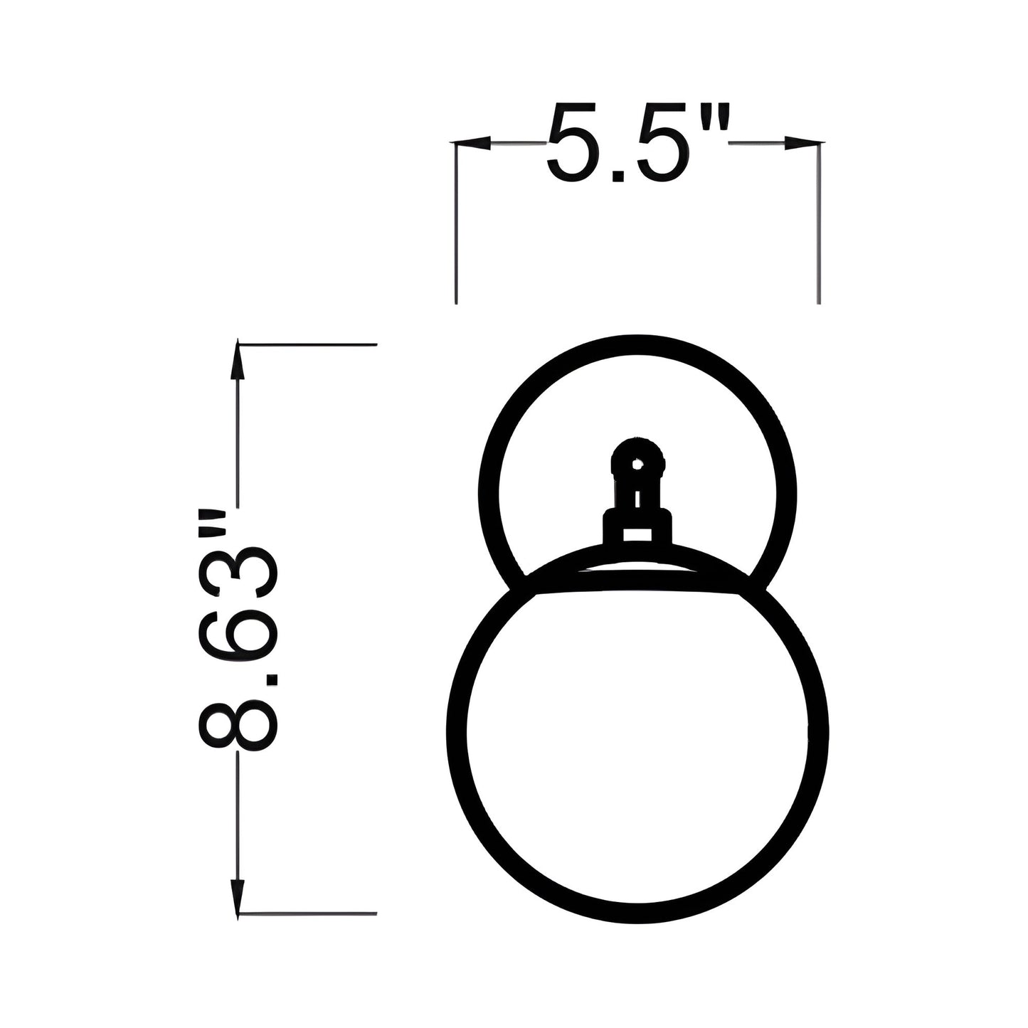 Nube Bath Wall Light - line drawing.