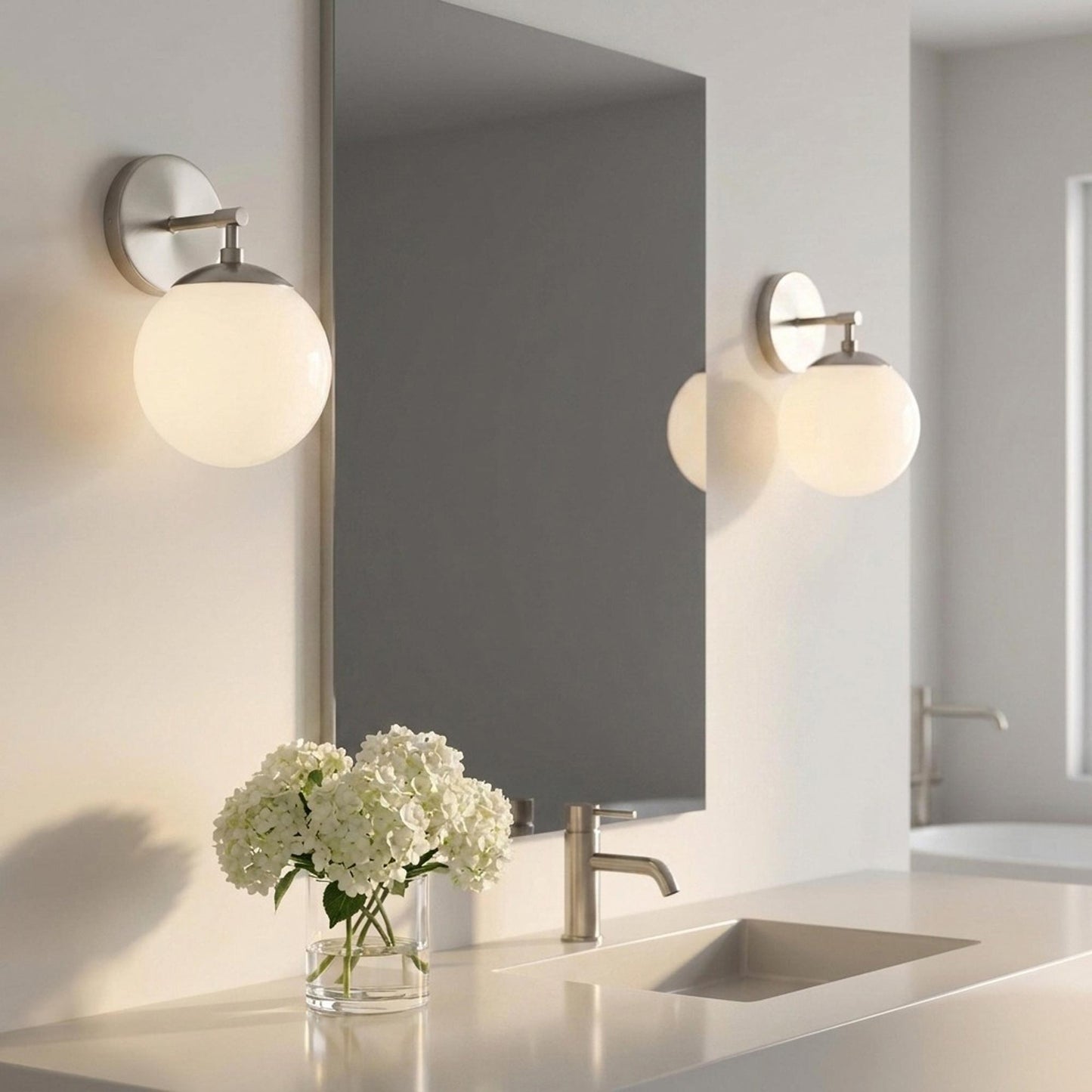 Nube Bath Wall Light in bathroom.