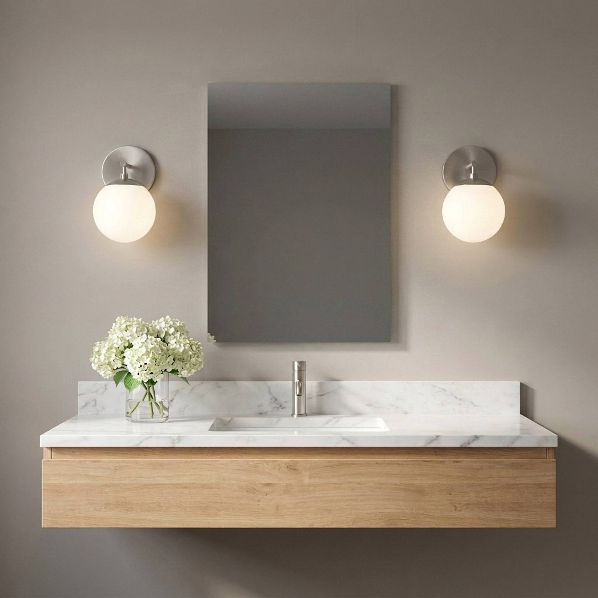 Nube Bath Wall Light in bathroom.