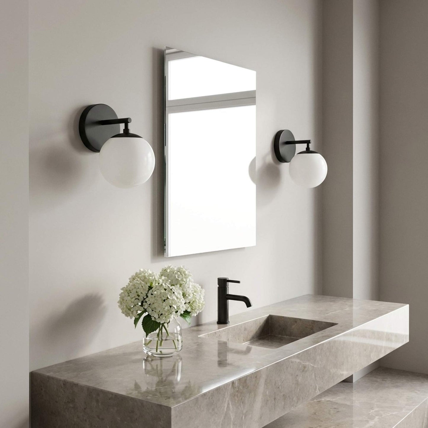 Nube Bath Wall Light in bathroom.