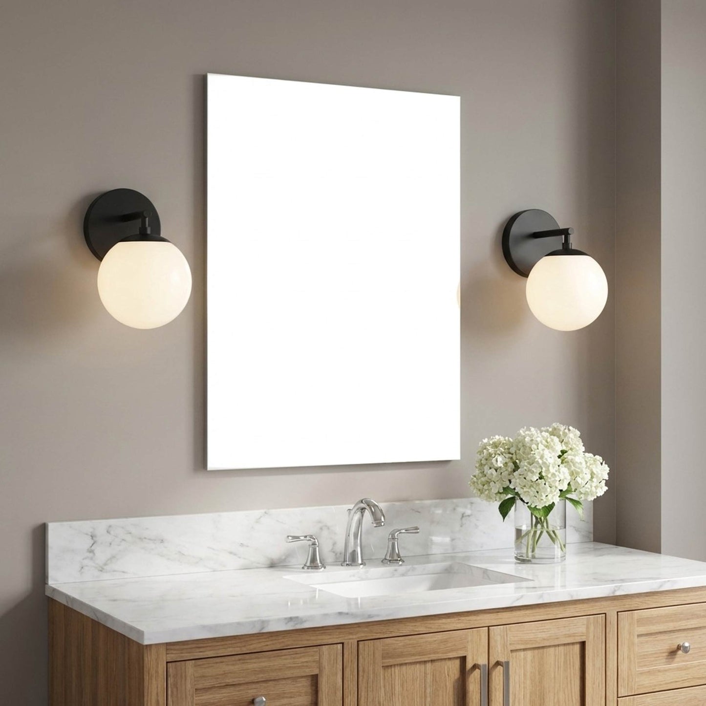 Nube Bath Wall Light in bathroom.