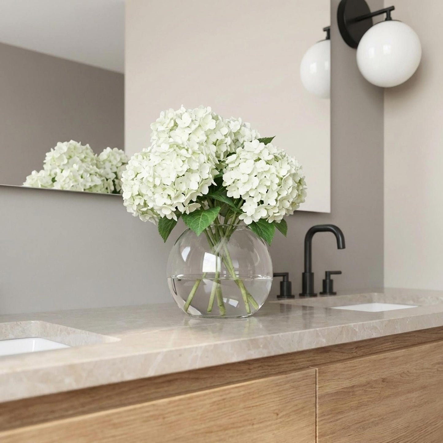 Nube Bath Wall Light in bathroom.