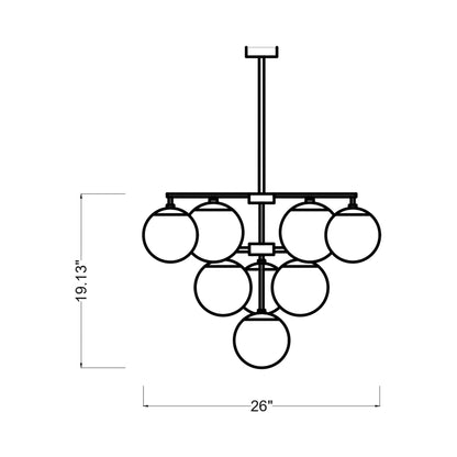 Nube Chandelier - line drawing.