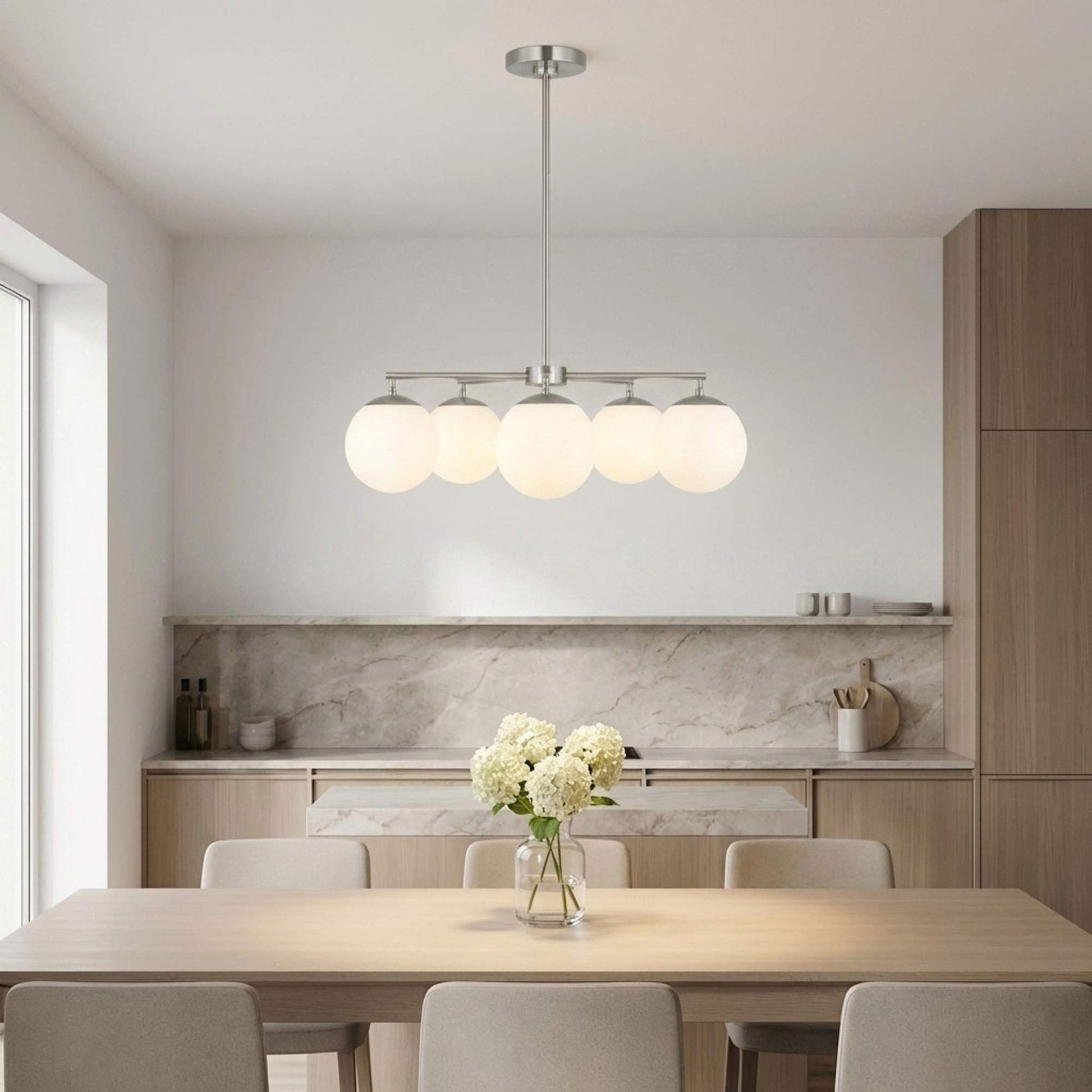 Nube Chandelier in dining room.
