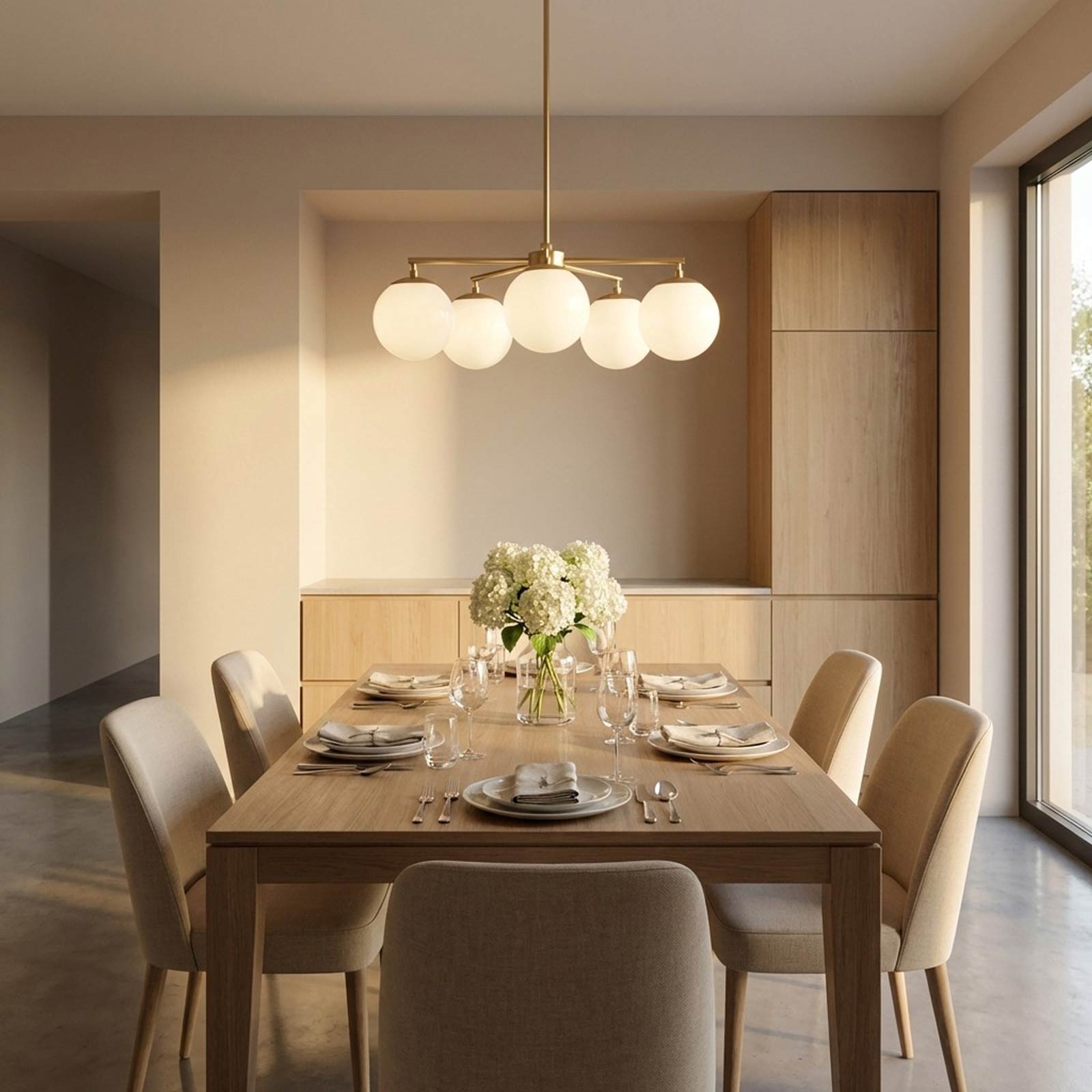 Nube Chandelier in dining room.