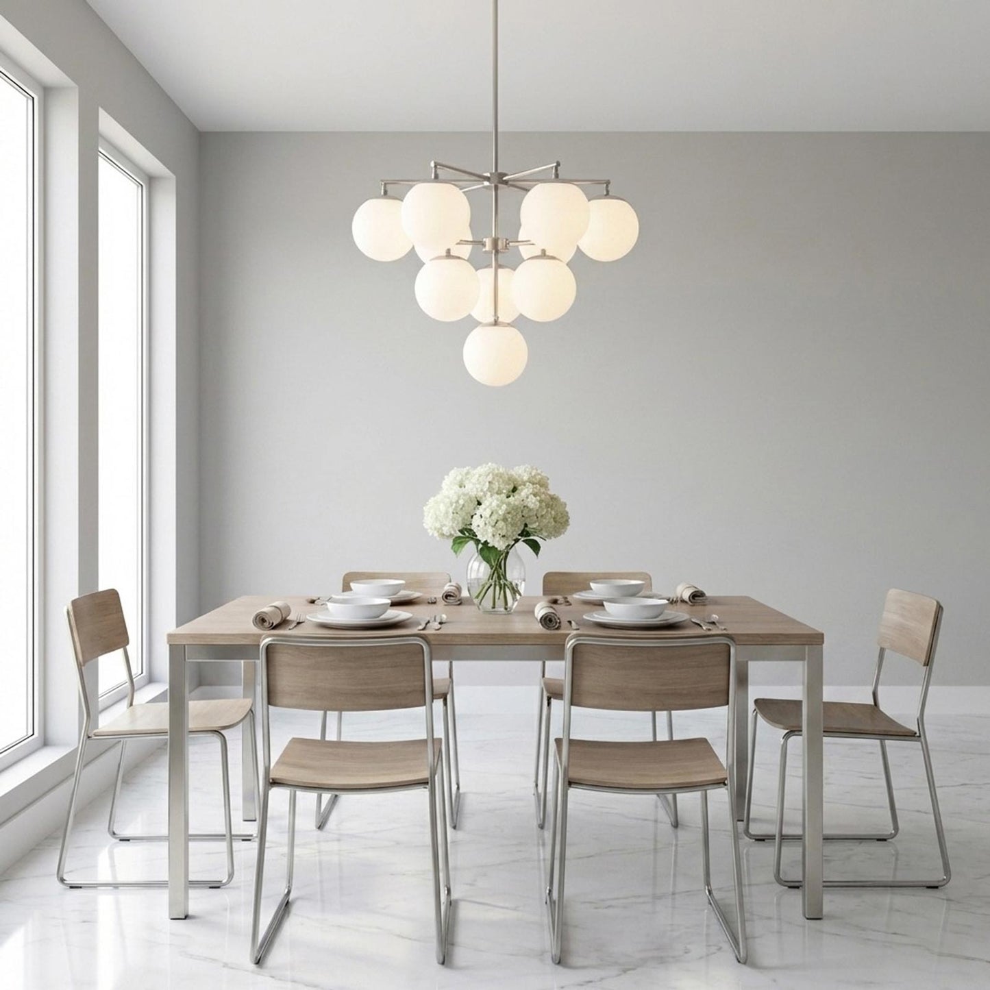 Nube Chandelier in dining room.