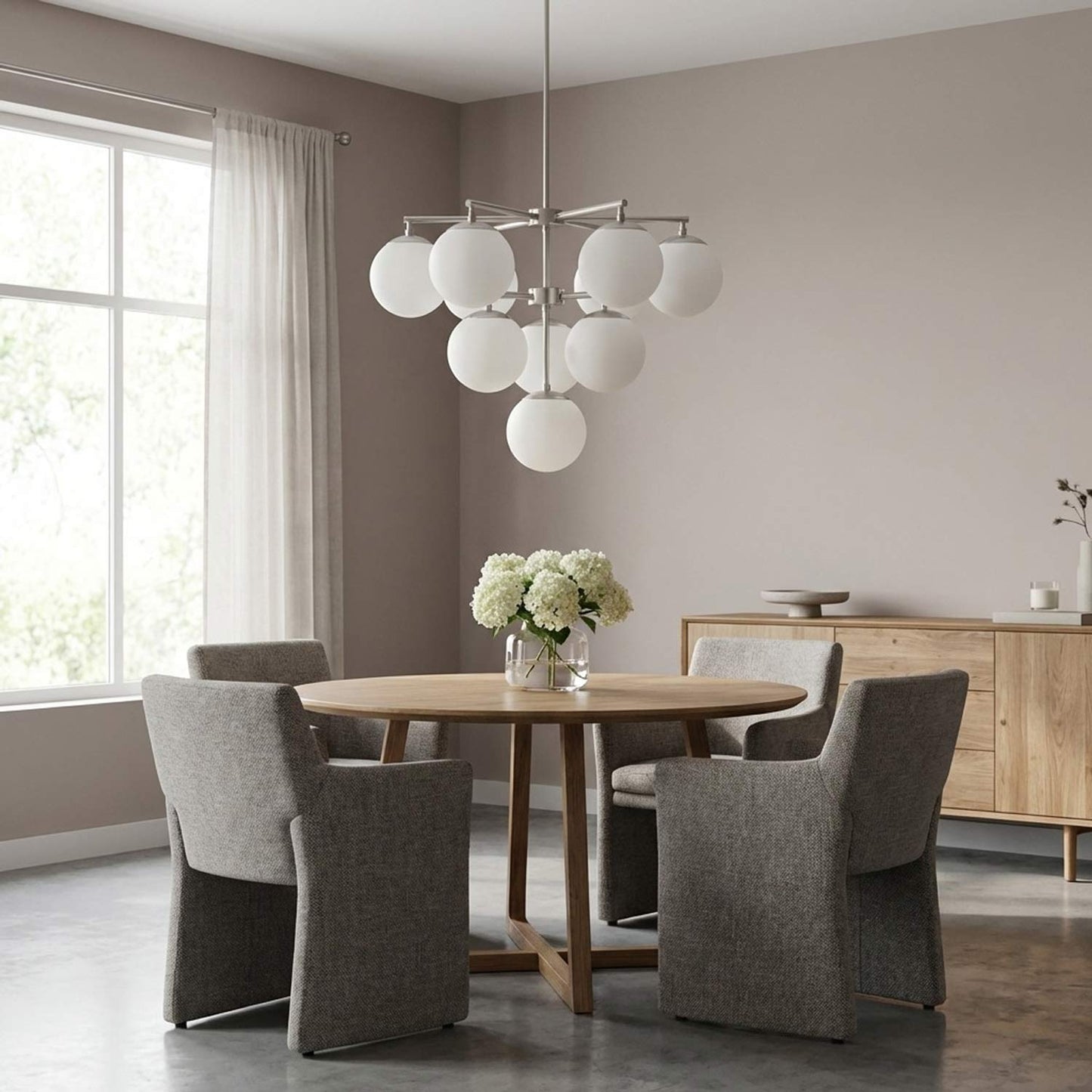 Nube Chandelier in dining room.