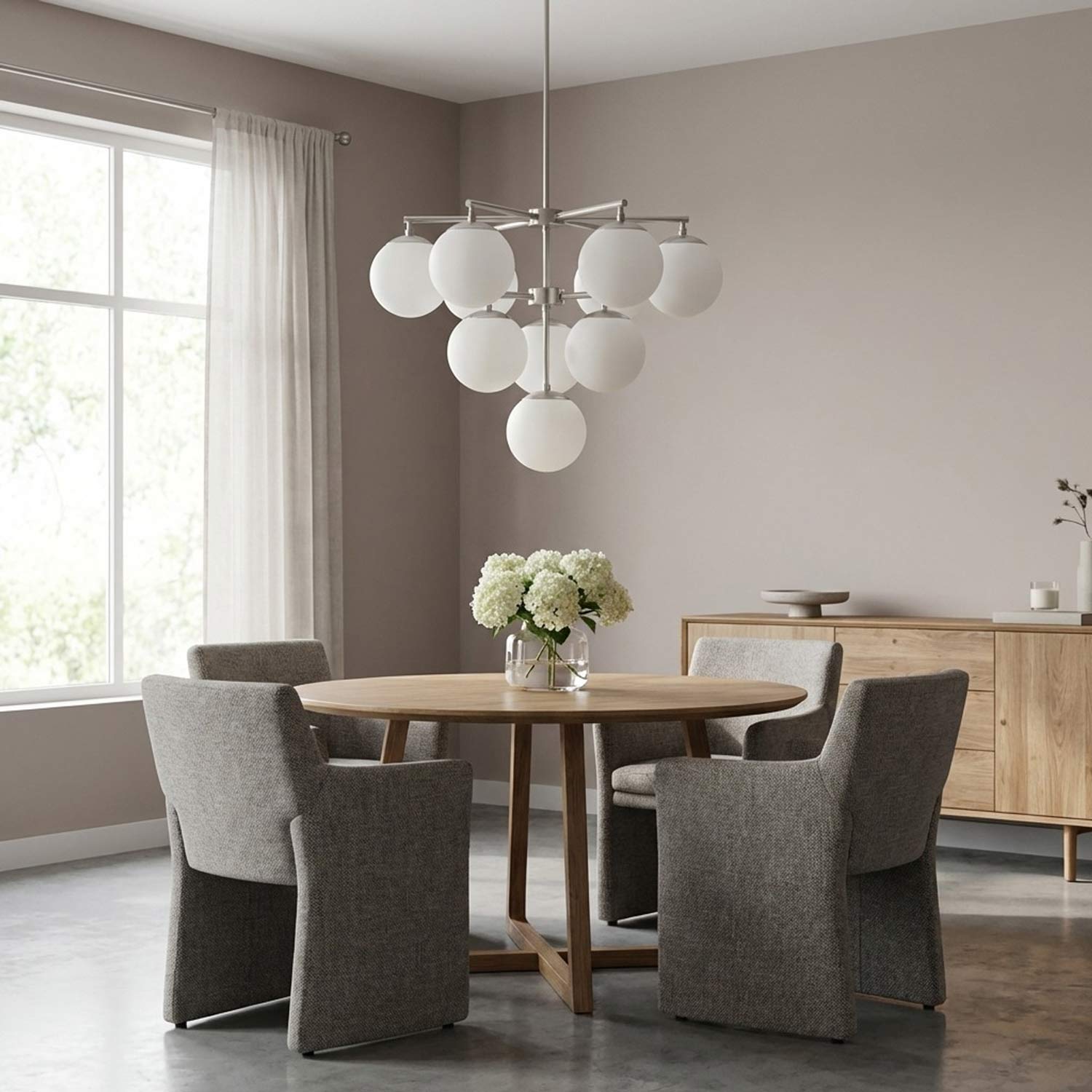 Nube Chandelier in dining room.