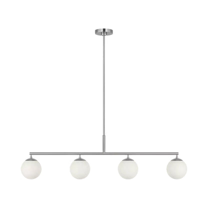 Nube Linear Chandelier in Brushed Nickel.
