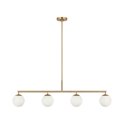 Nube Linear Chandelier in Satin Brass.
