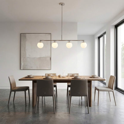 Nube Linear Chandelier in dining room.