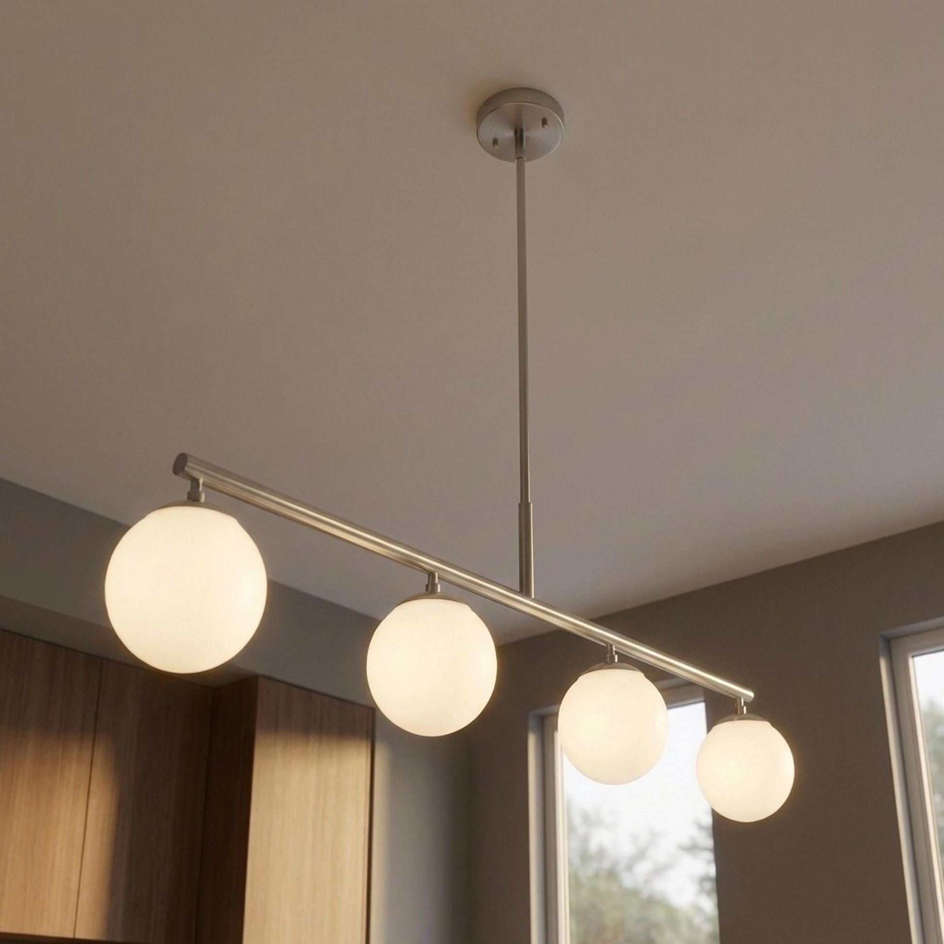 Nube Linear Chandelier in Detail.