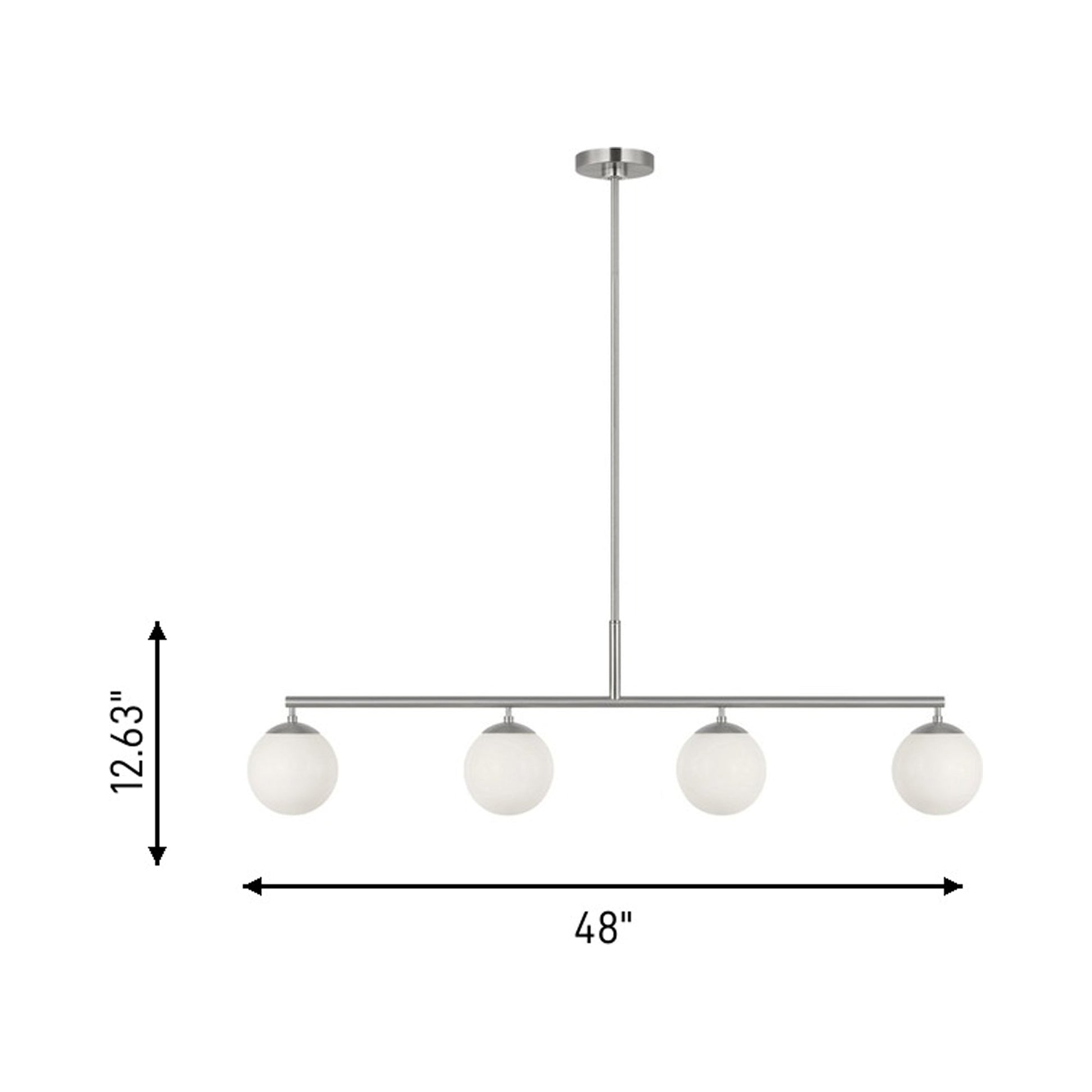 Nube Linear Chandelier - line drawing.