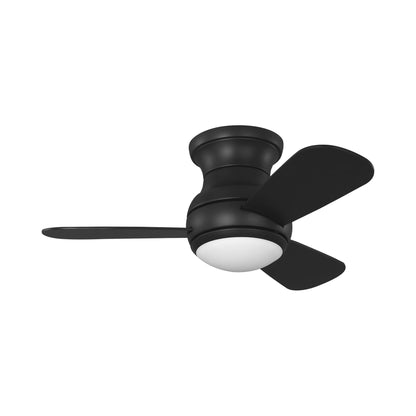 Orbis Hugger LED Ceiling Fan in Midnight Black (32-Inch).