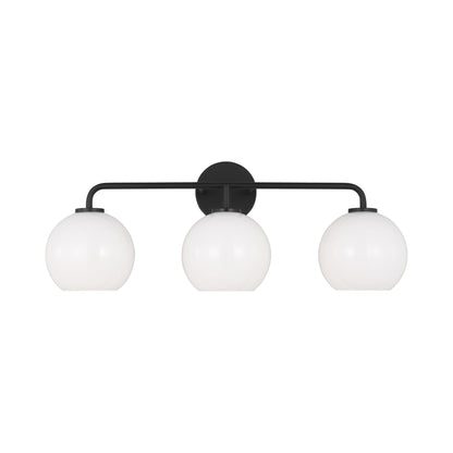 Orley Bath Vanity Light in Midnight Black (3-Light).