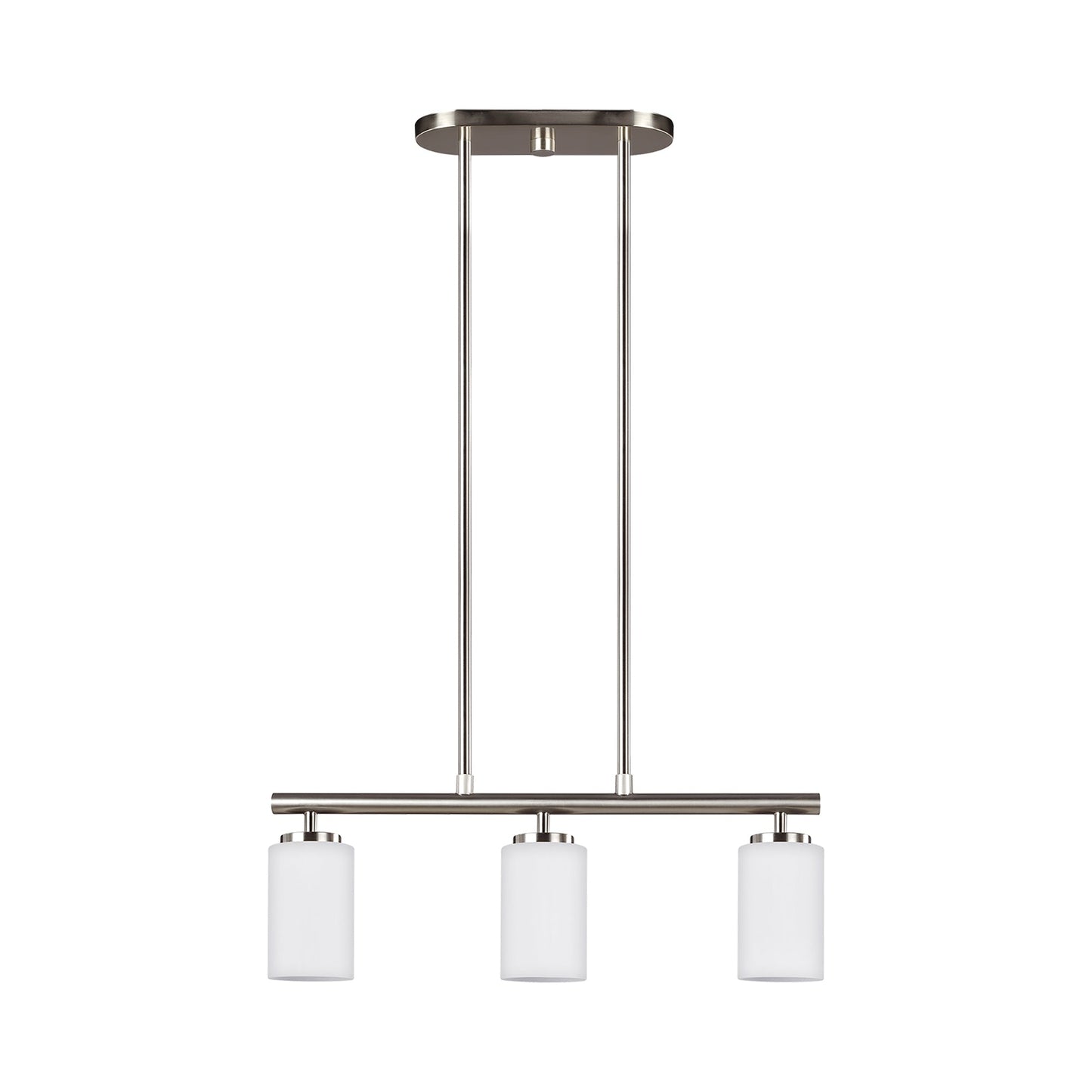 Oslo Linear Pendant Light in Brushed Nickel.