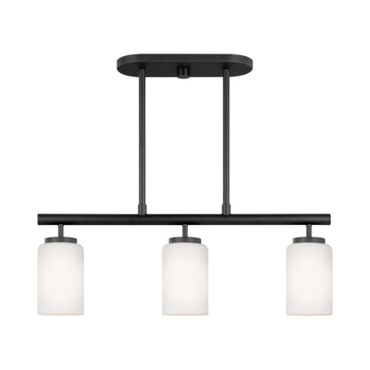 Oslo Linear Pendant Light in Midnight Black.