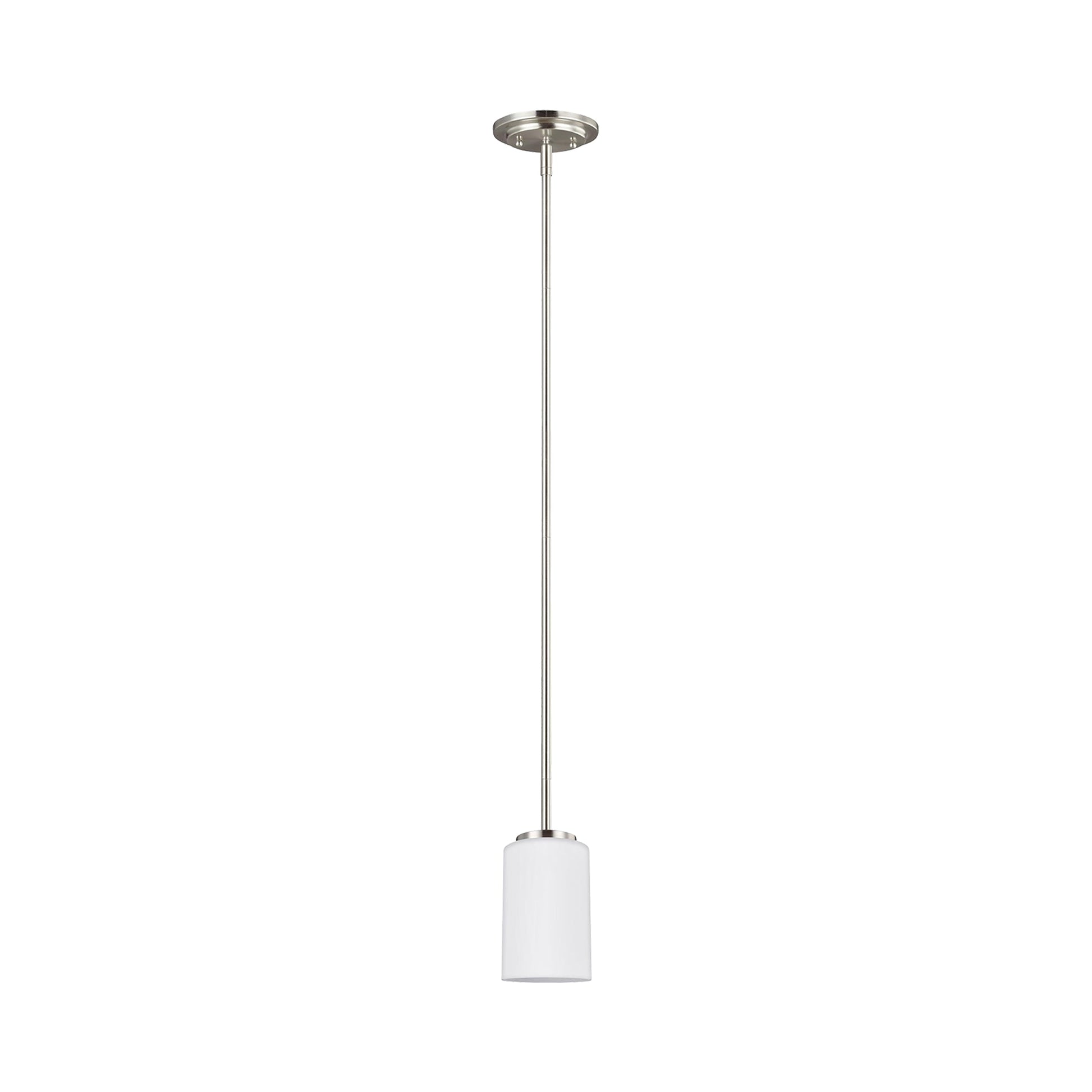 Oslo Mini Pendant Light in Brushed Nickel (Cased Opal Etched).