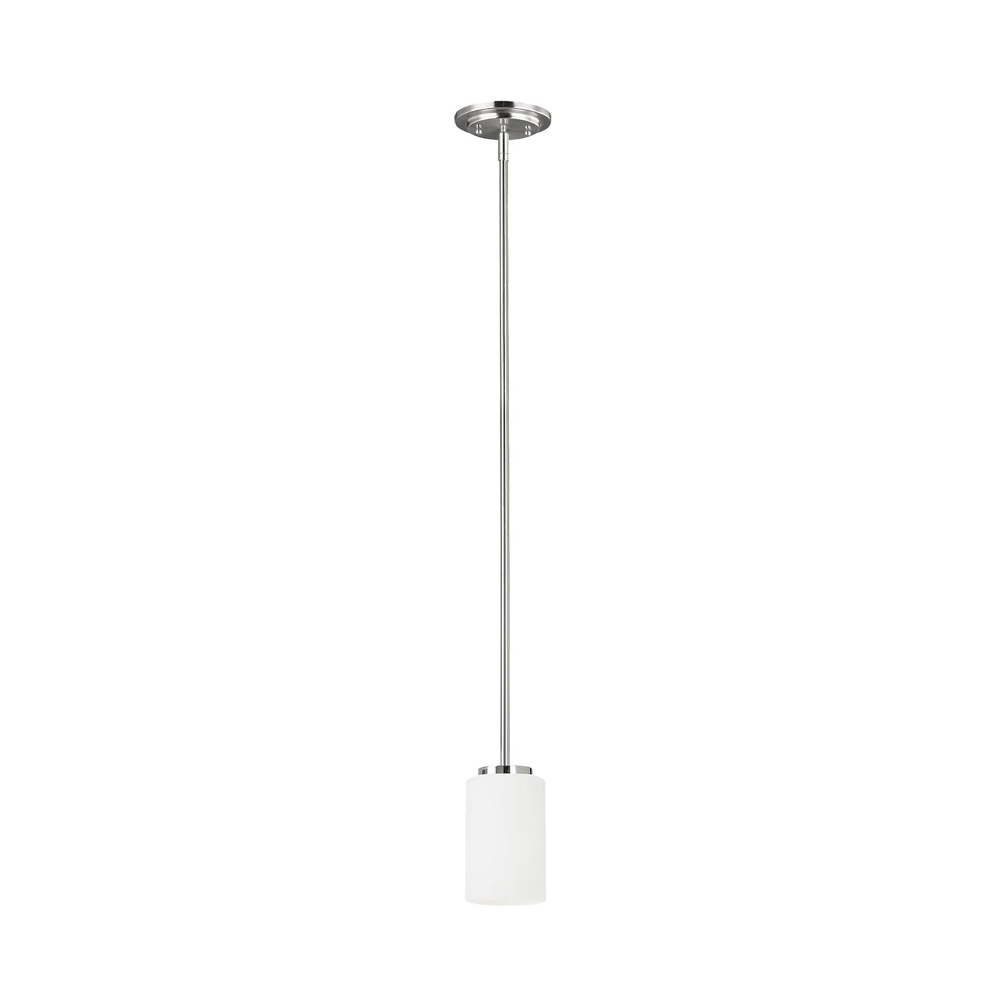 Oslo Mini Pendant Light in Chrome (Cased Opal Etched).