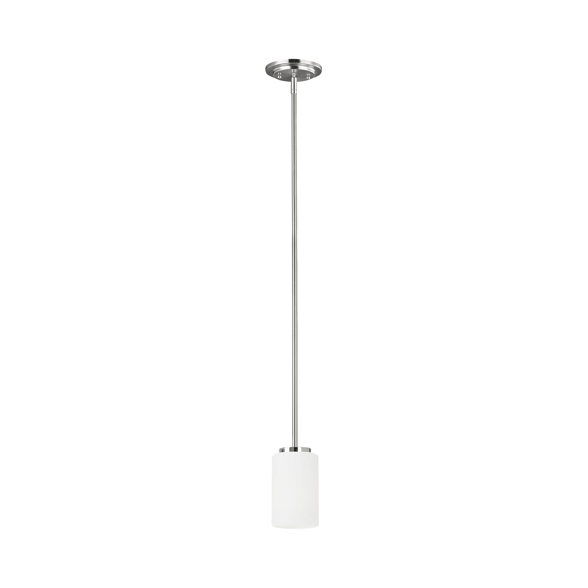 Oslo Mini Pendant Light in Chrome (Cased Opal Etched).