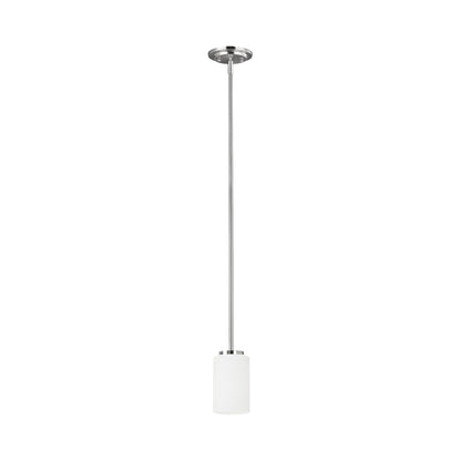 Oslo Mini Pendant Light in Chrome (Cased Opal Etched).