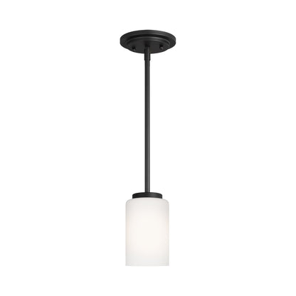 Oslo Mini Pendant Light in Midnight Black (Cased Opal Etched).