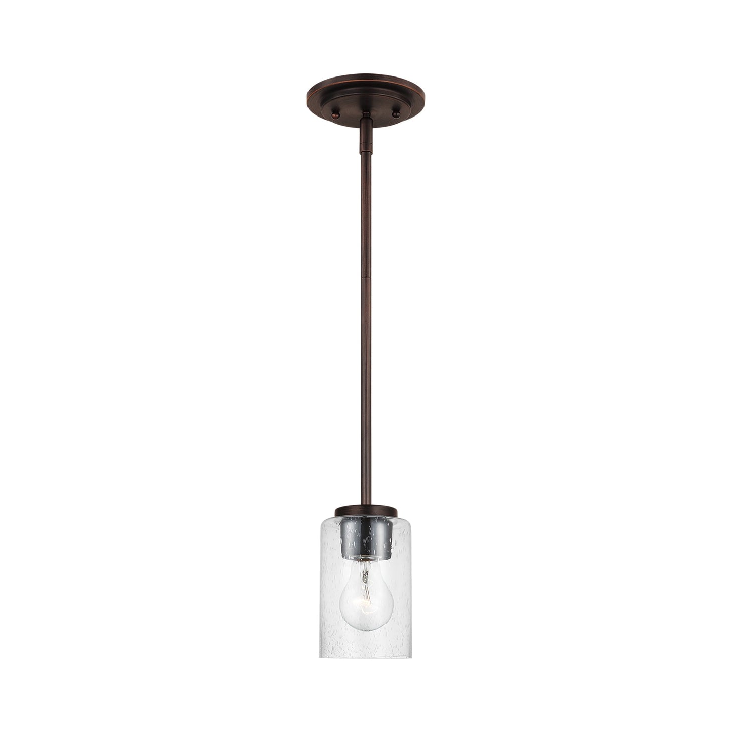 Oslo Mini Pendant Light in Bronze (Clear Seeded).