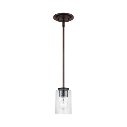 Oslo Mini Pendant Light in Bronze (Clear Seeded).