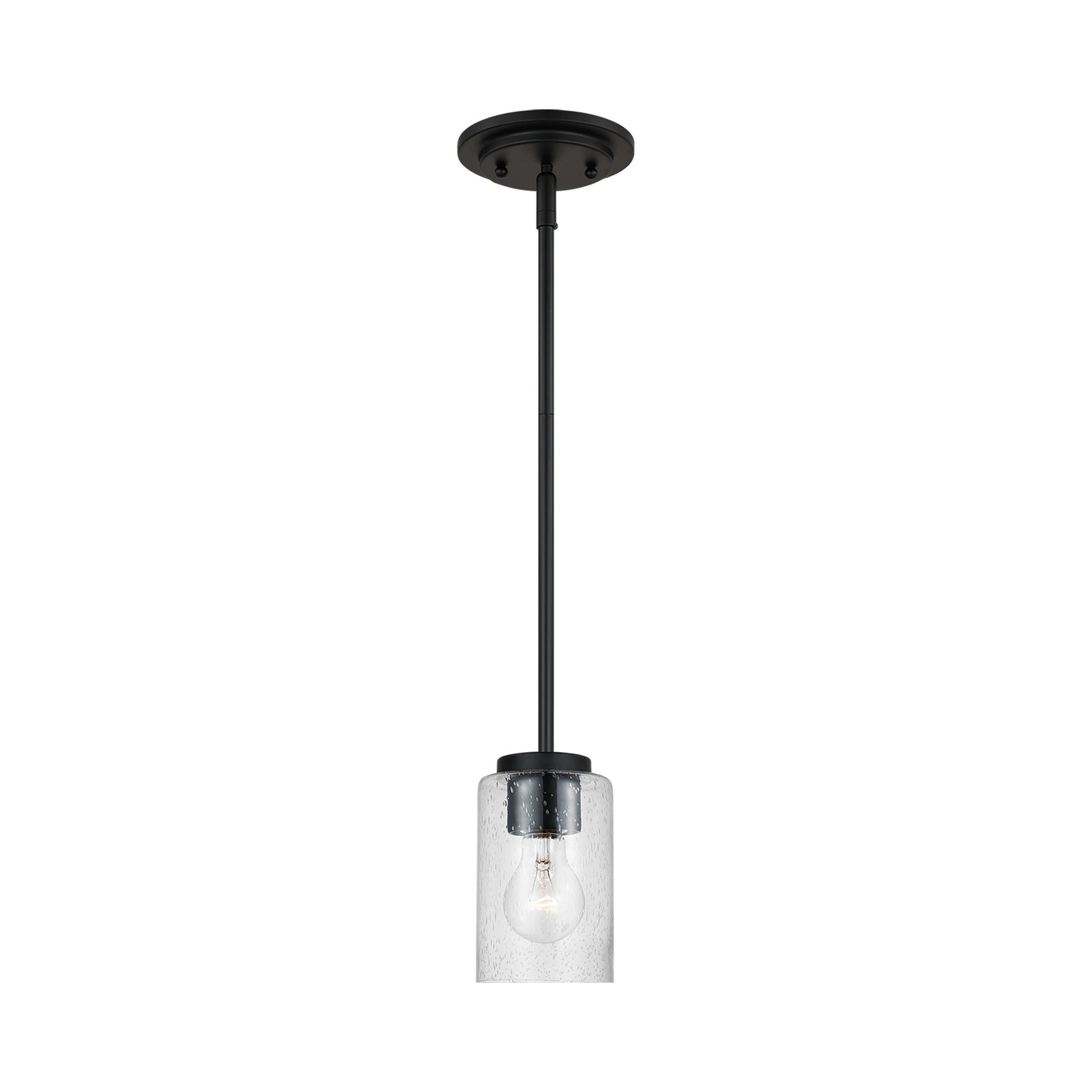 Oslo Mini Pendant Light in Midnight Black (Clear Seeded).