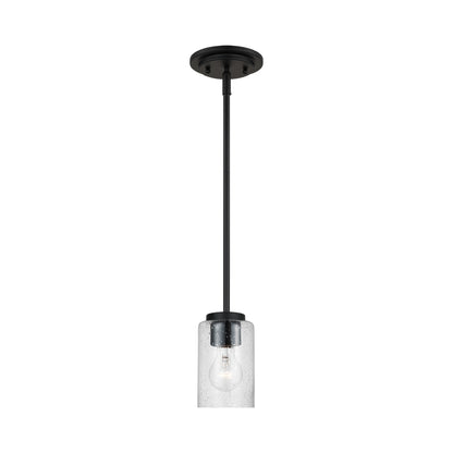 Oslo Mini Pendant Light in Midnight Black (Clear Seeded).