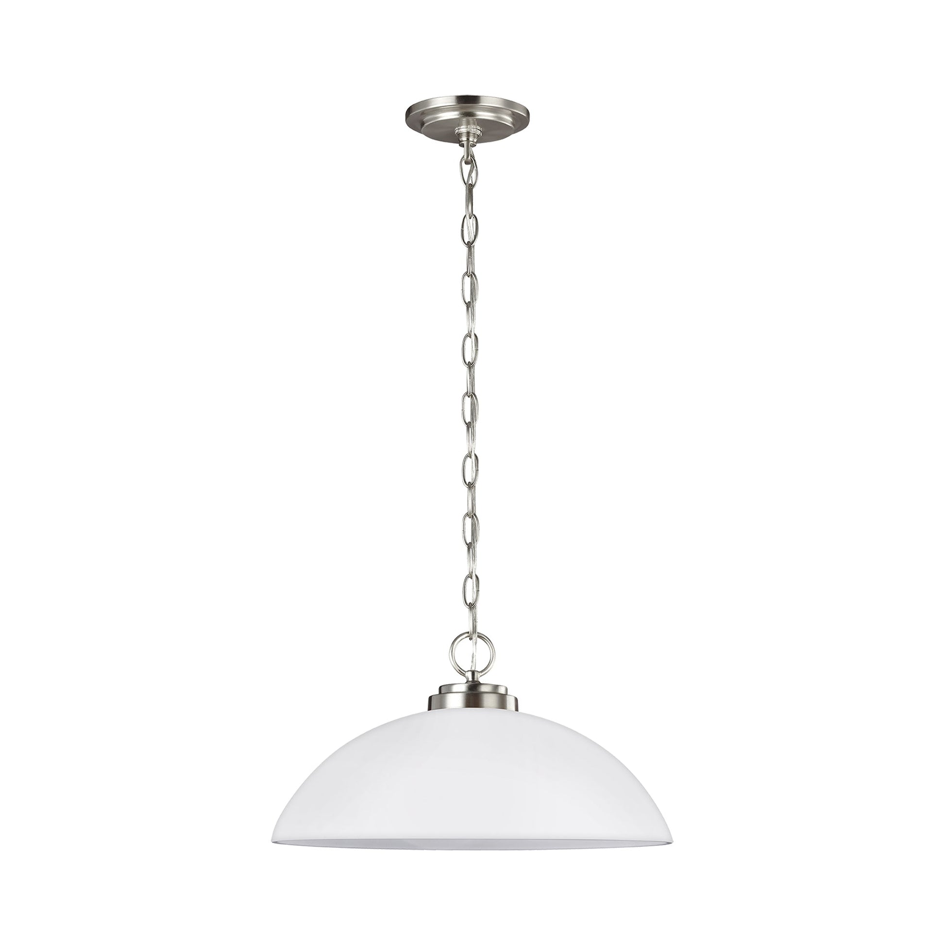Oslo Pendant Light in Brushed Nickel.
