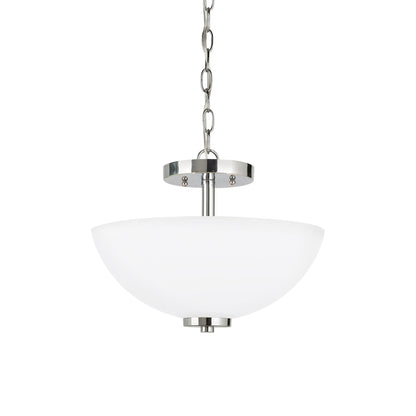 Oslo Semi-Flush Convertible Pendant Light in Chrome.