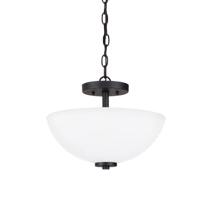 Oslo Semi-Flush Convertible Pendant Light in Midnight Black.