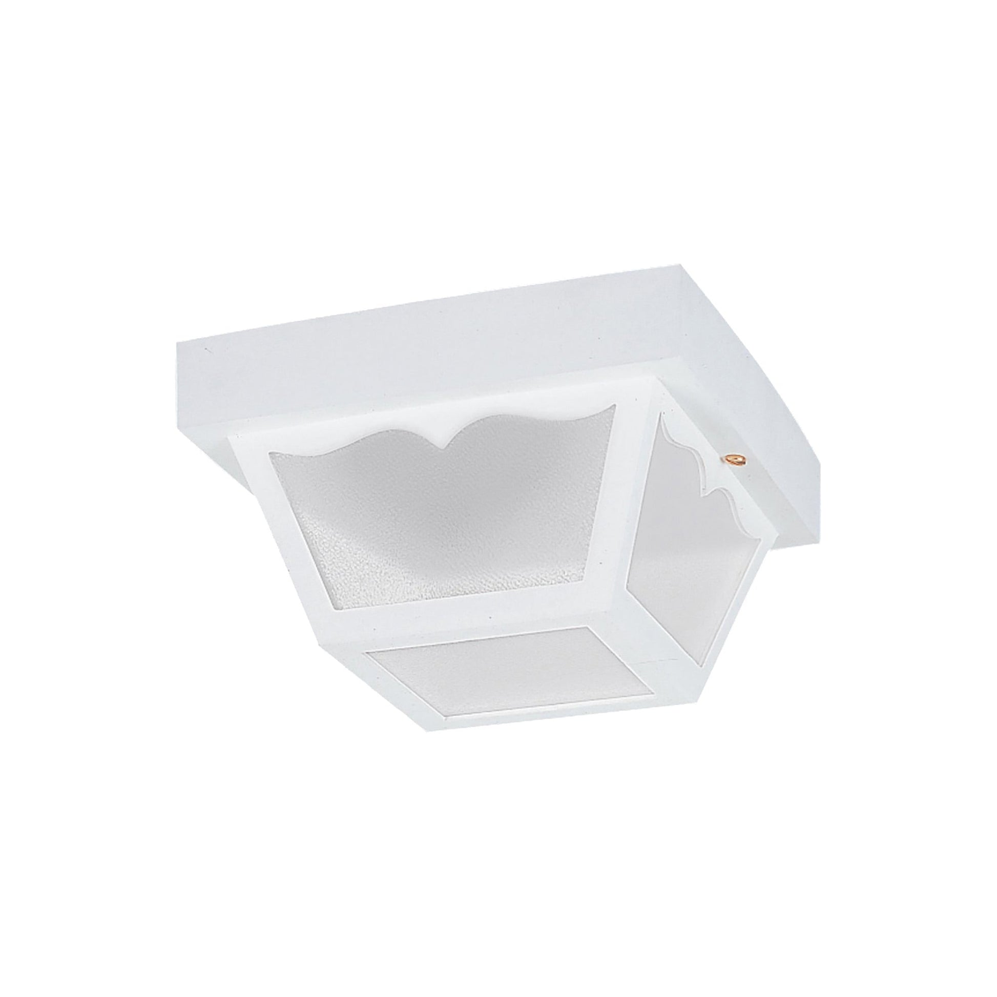 Outdoor Flush Mount Ceiling Light in White (1-Light).