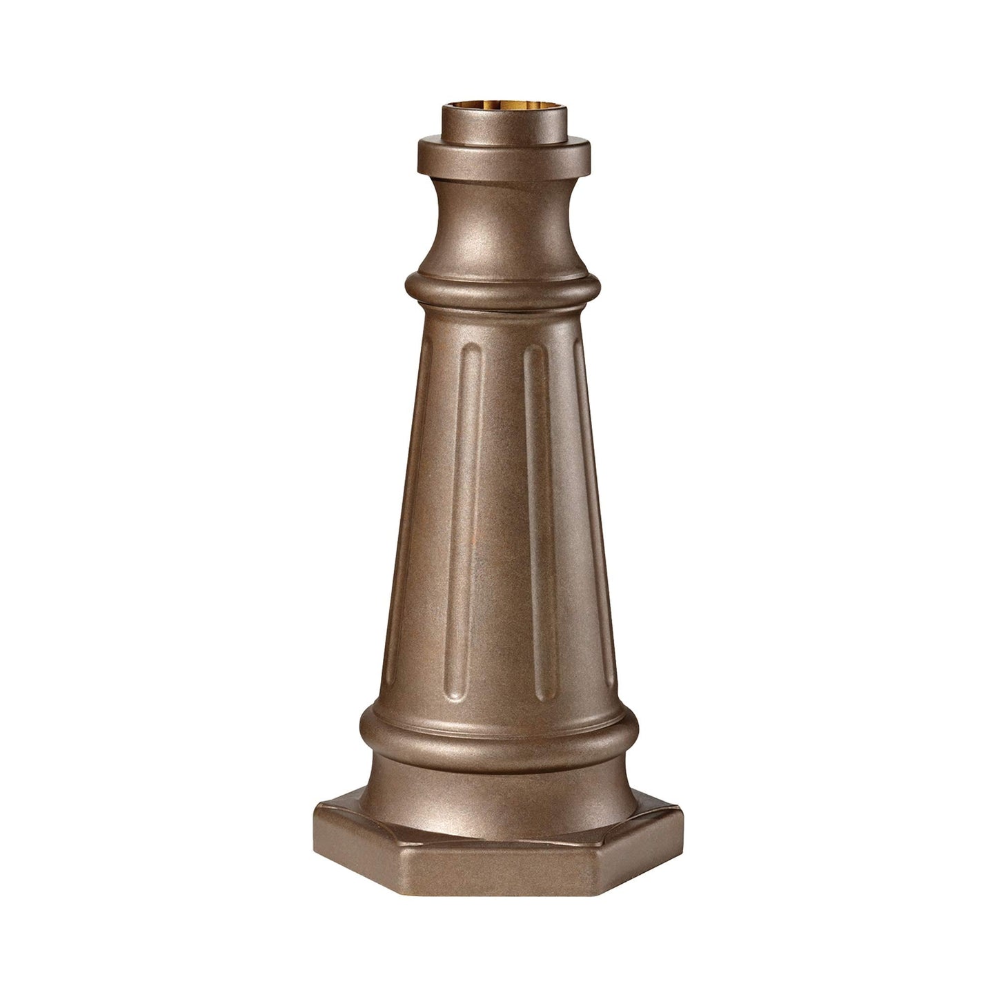 Outdoor Post Base in Corinthian Bronze.