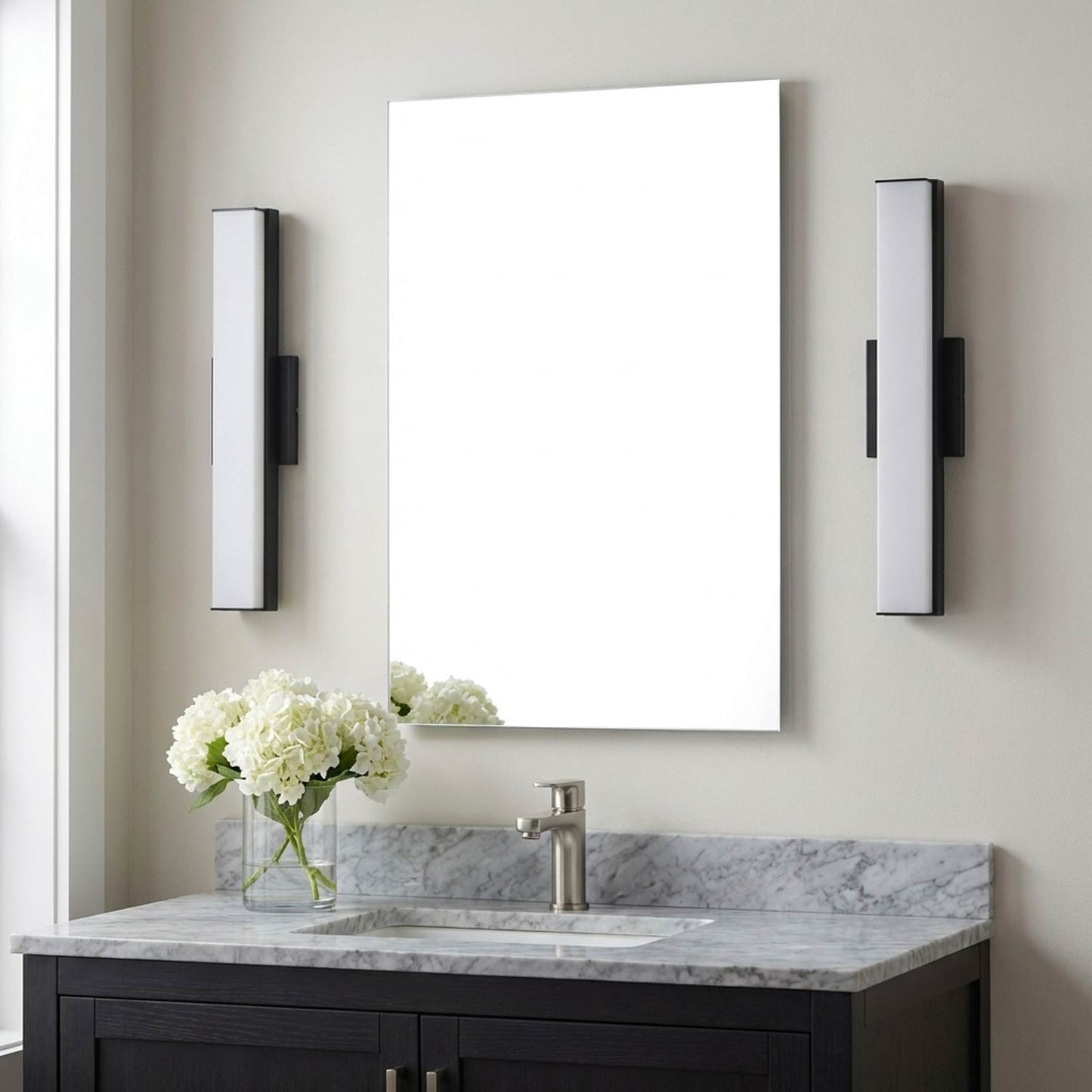 Panna LED Bath Vanity Light in bathroom.