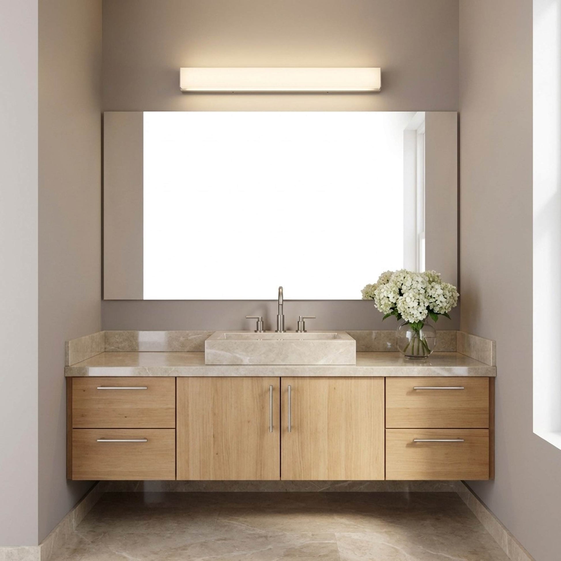 Panna LED Bath Vanity Light in bathroom.