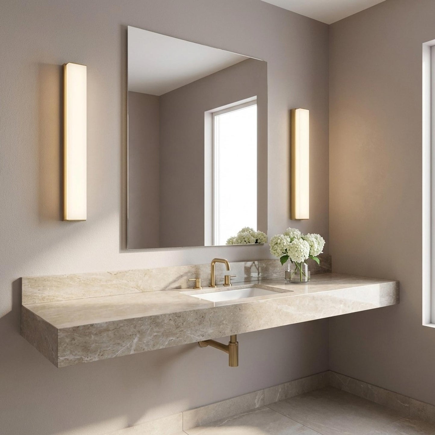 Panna LED Bath Vanity Light in bathroom.