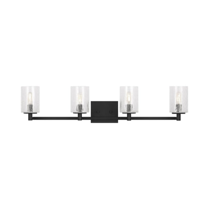 Parker Bath Vanity Light in Midnight Black (4-Light).