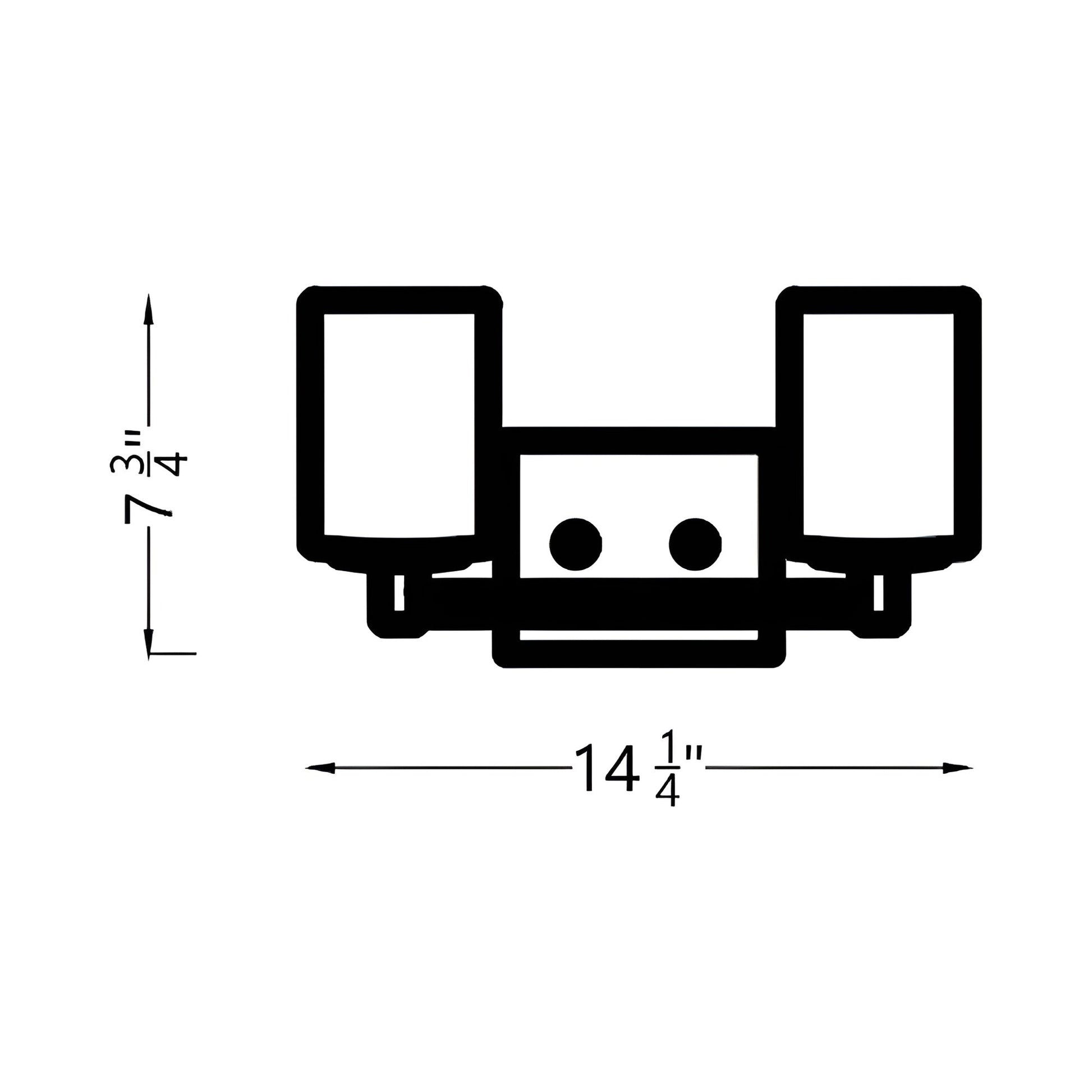Parker Bath Vanity Light - line drawing.
