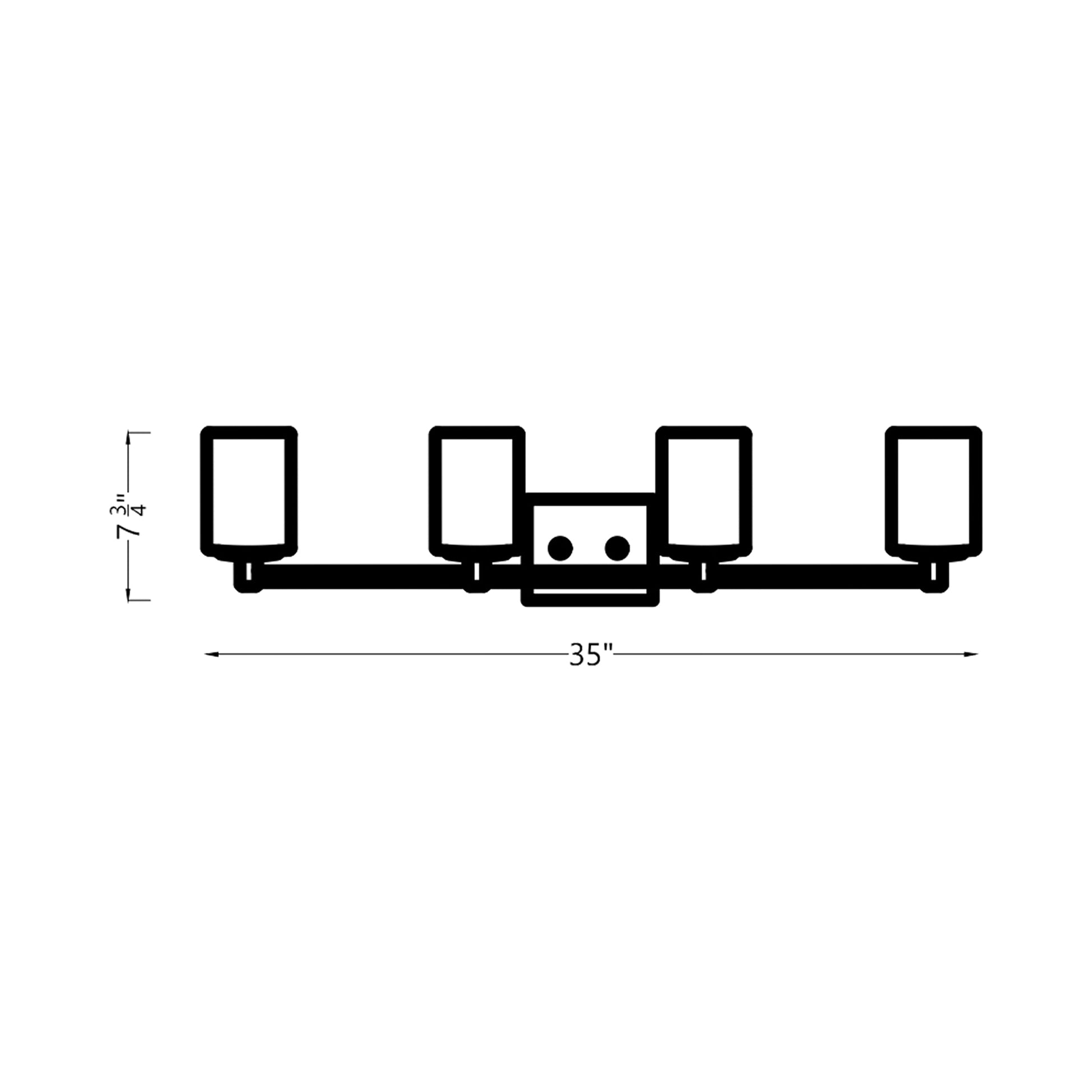 Parker Bath Vanity Light - line drawing.