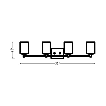 Parker Bath Vanity Light - line drawing.