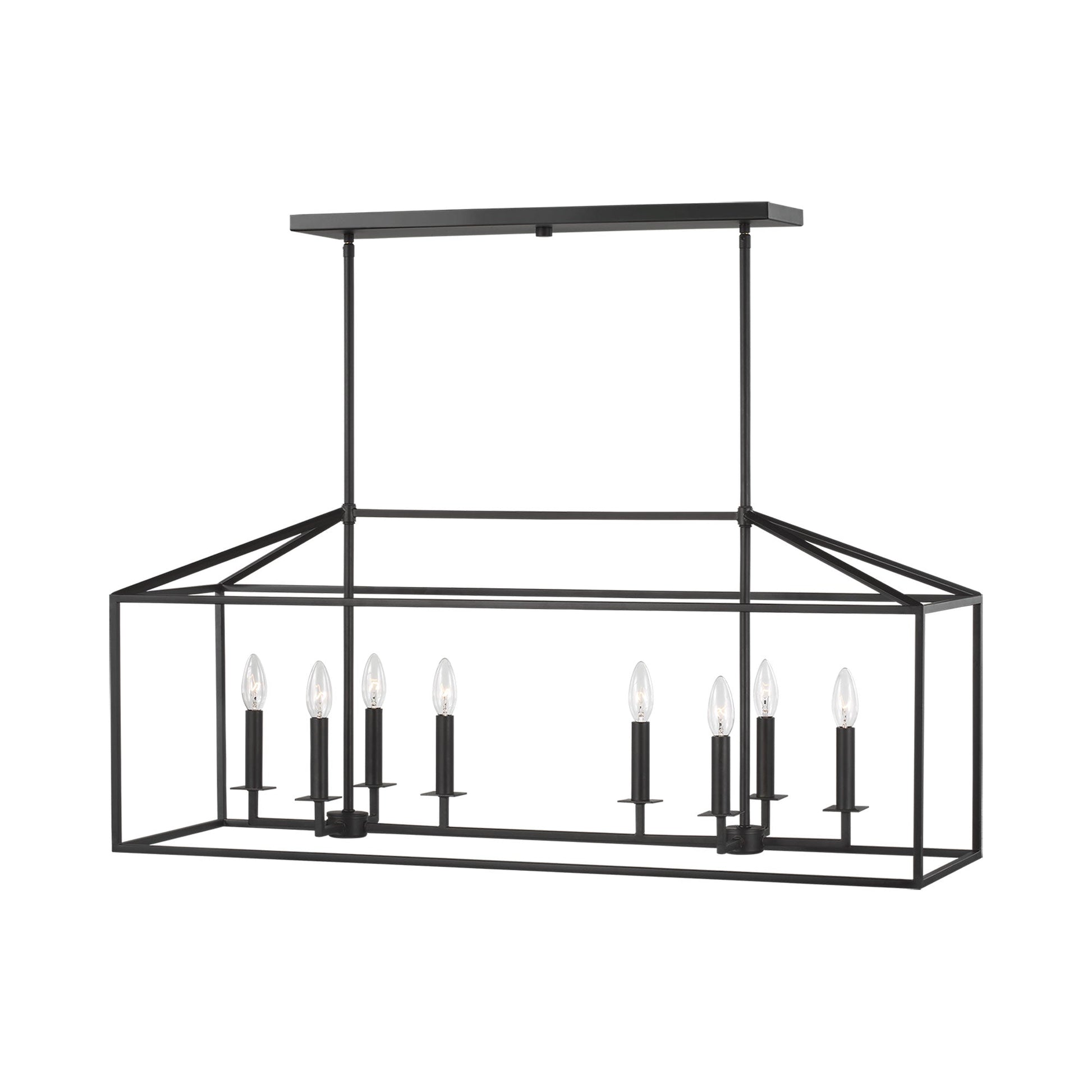 Perryton Linear Pendant Light in Midnight Black.