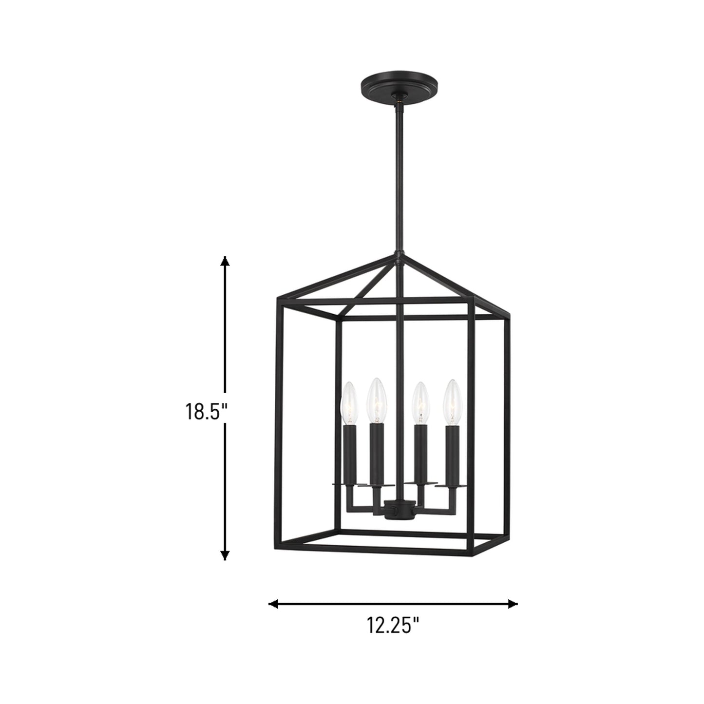 Perryton Pendant Light - line drawing.