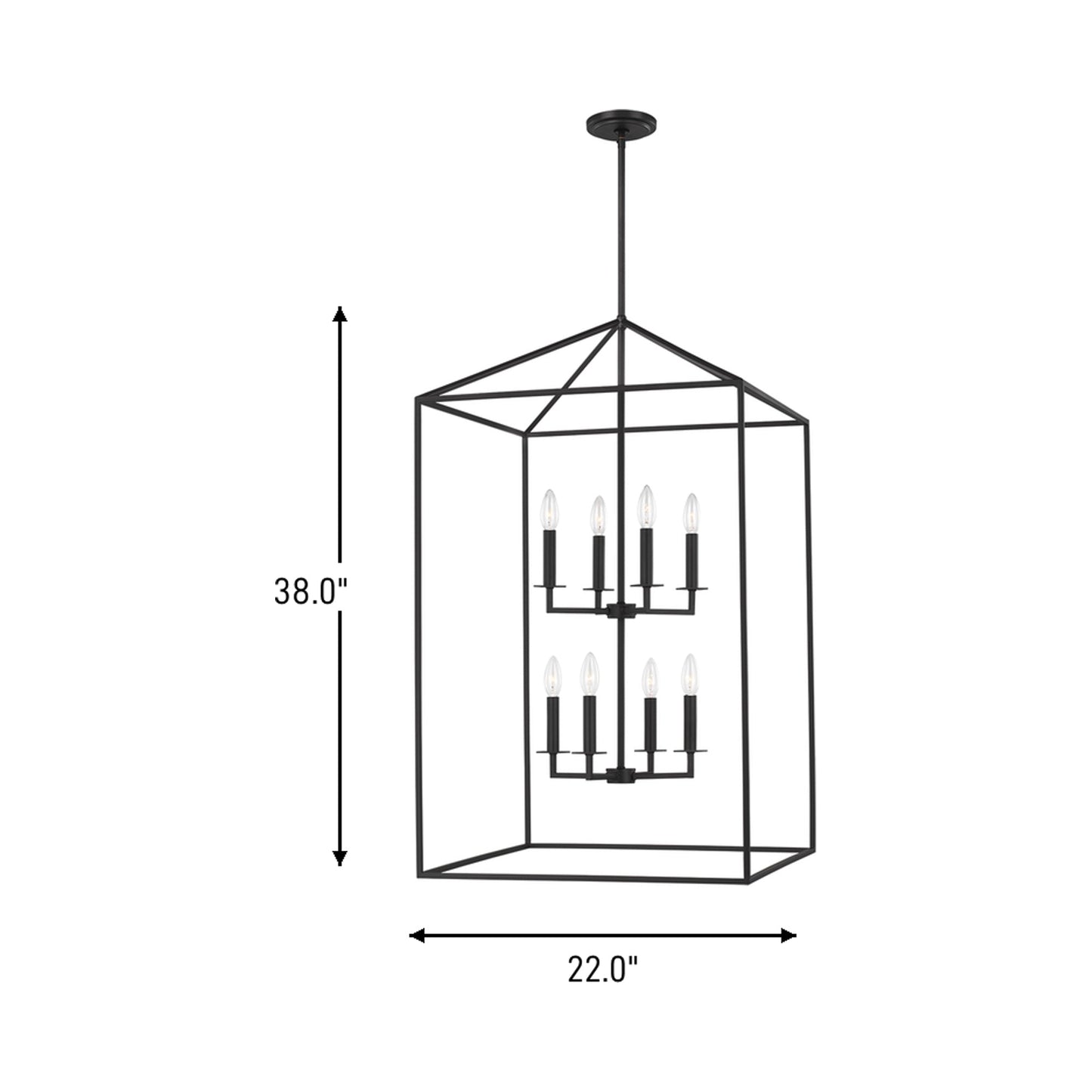 Perryton Pendant Light - line drawing.