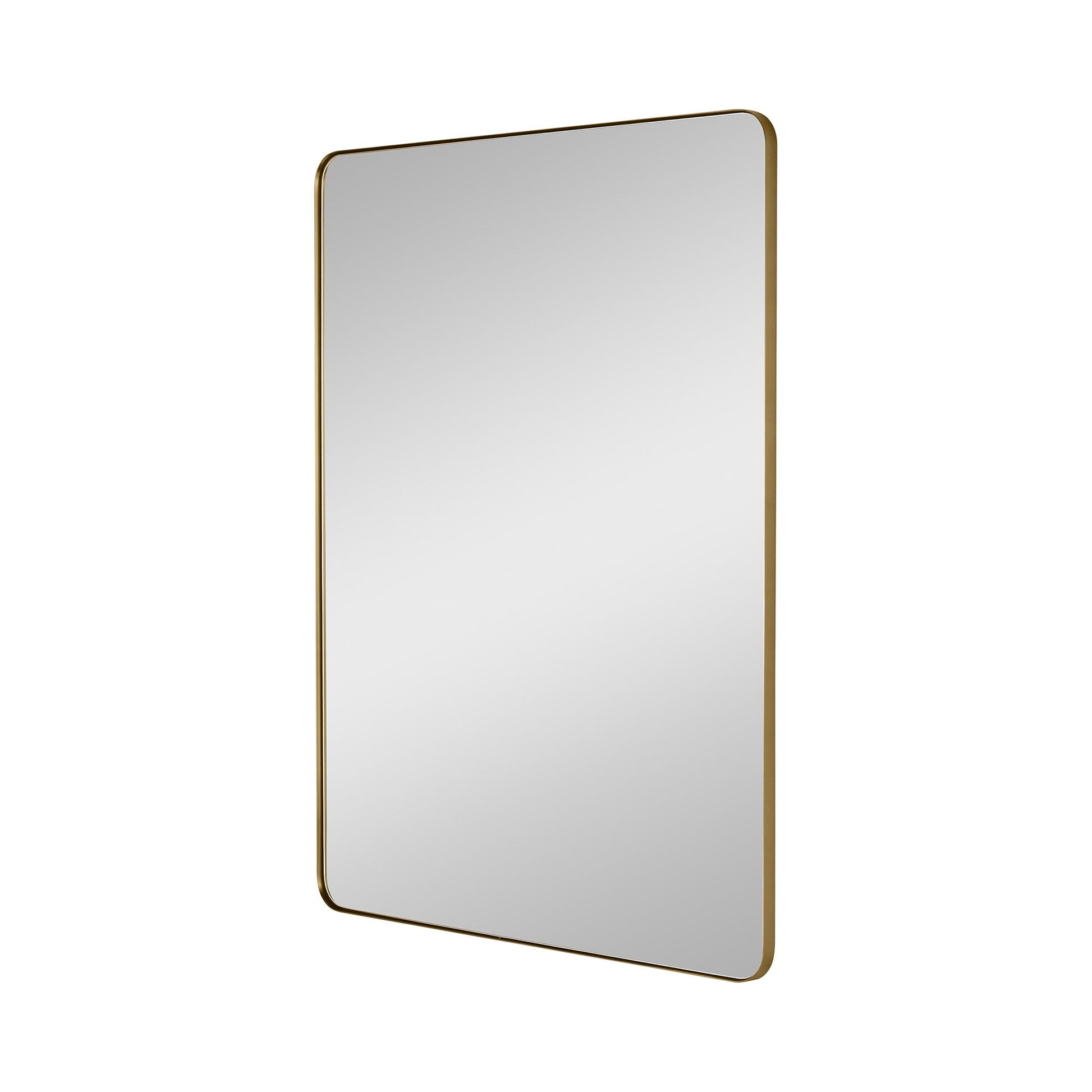 Planer Rectangular Mirror in Burnished Brass (Large).