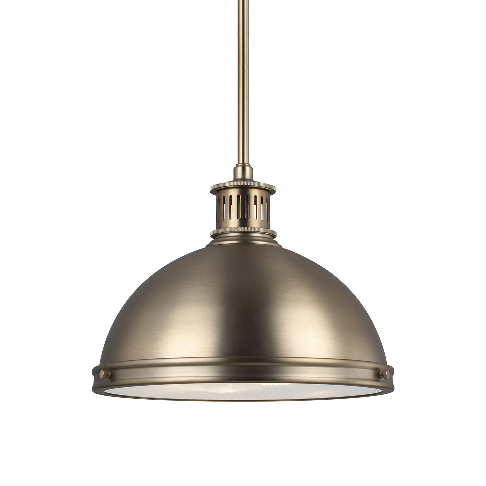 Pratt Street Metal Pendant Light in Satin Brass (1-Light).