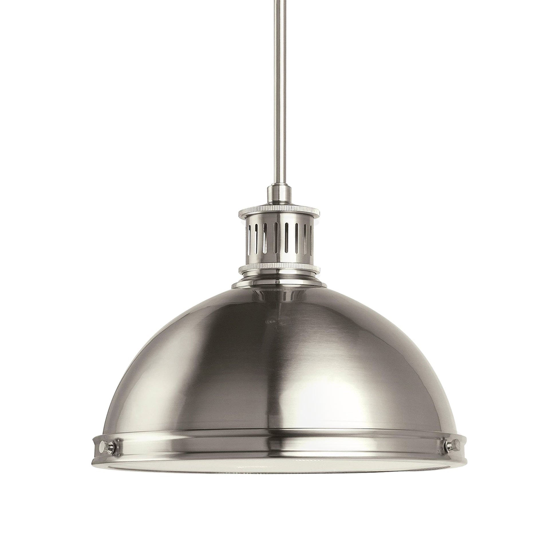 Pratt Street Metal Pendant Light in Brushed Nickel (2-Light).