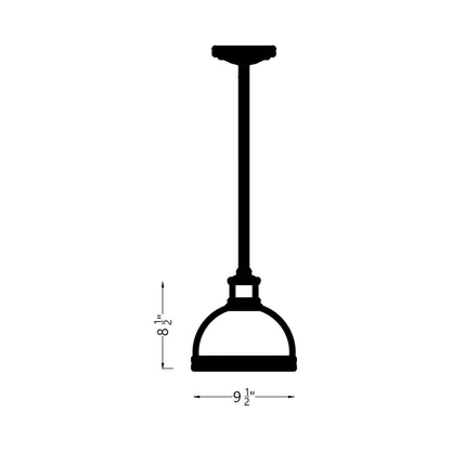 Pratt Street Metal Pendant Light - line drawing.