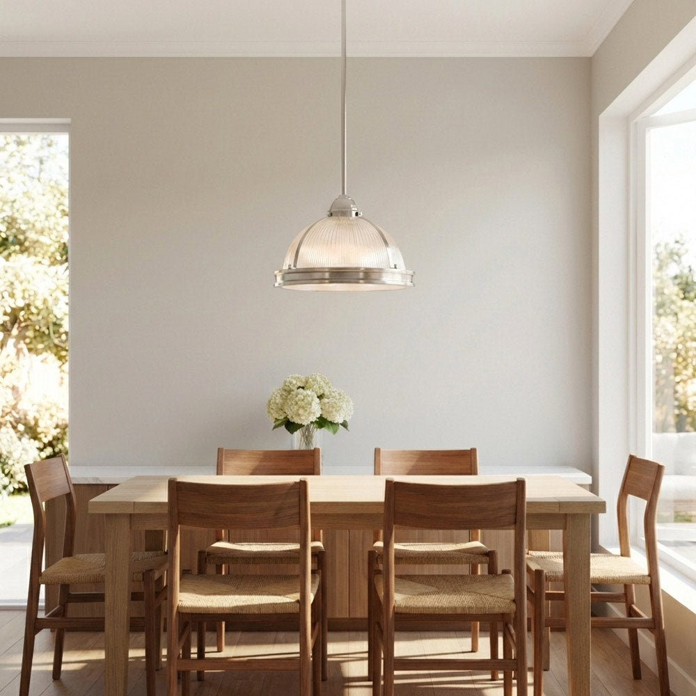 Pratt Street Prismatic Pendant Light in dining room.